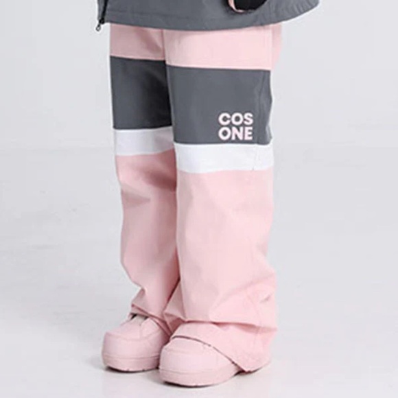 Women's COSONE Winter Forward Colorblock Snow Pants, Pink/Grey - SMALL - Picture 1 of 14